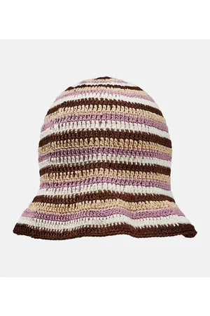 ANNA KOSTUROVA Mujer Sombreros - Striped crochet cotton bucket hat