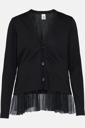 NOIR KEI NINOMIYA Tulle-trimmed cotton cardigan