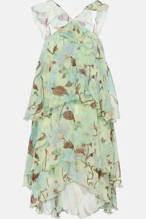 Stella McCartney Tiered printed silk minidress