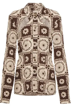 Nanushka Huyen printed cutout shirt