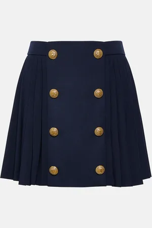 Balmain Pleated virgin wool miniskirt