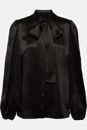 Dolce & Gabbana Bow-detail silk satin blouse