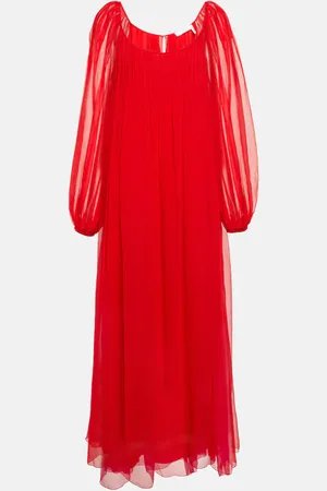 Chloé ChloÃ© Pleated silk mousseline maxi dress