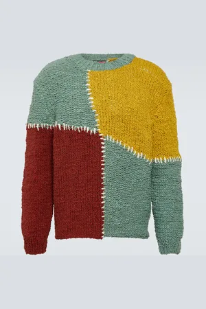 THE ELDER STATESMAN Patchwork cotton sweater