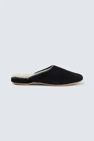 DEREK ROSE Douglas suede and shearling slippers