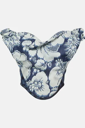 Vivienne Westwood Sunday floral denim corset top