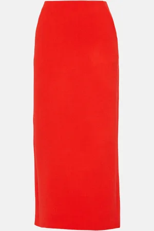 DAVID KOMA Virgin wool crÃªpe midi skirt