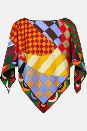 Puccini Giardino silk twill top