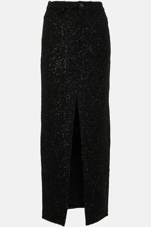 Self-Portrait BouclÃ© maxi skirt