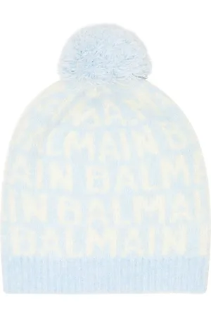 Balmain Logo pompom wool-blend beanie