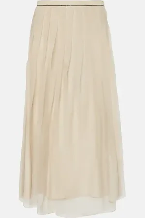 Brunello Cucinelli Silk tulle maxi skirt