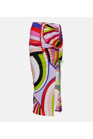 Puccini Iride gathered jersey midi skirt