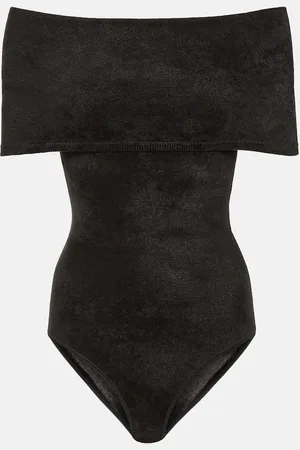 Alaïa AlaÃ¯a Off-shoulder velvet bodysuit