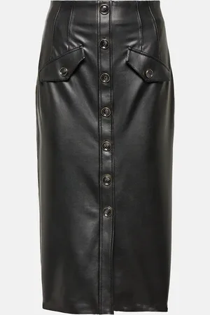 VERONICA BEARD Barrie faux leather midi skirt