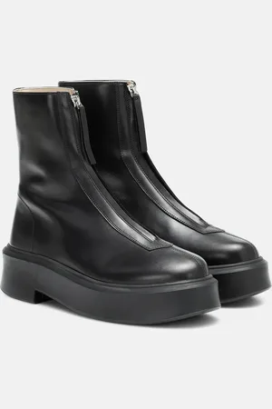 The Row Zipped 1 leather ankle boots