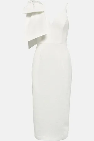 Rebecca Vallance Bow-trimmed crÃªpe midi dress