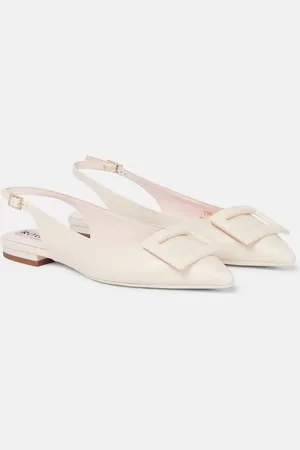 Roger Vivier Gommettine leather slingback flats