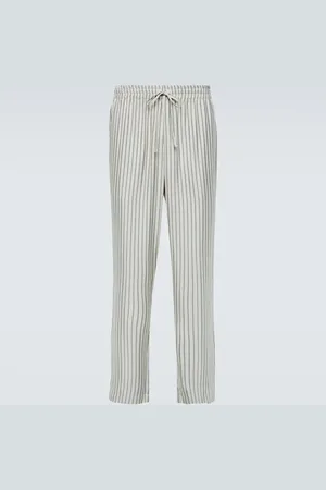 LE KASHA Striped silk straight pants