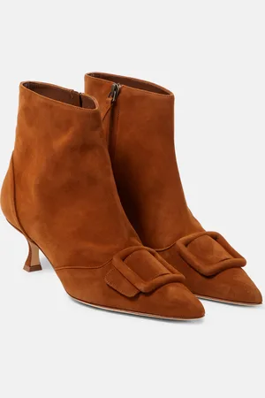 Manolo Blahnik Baylow embellished suede ankle boots