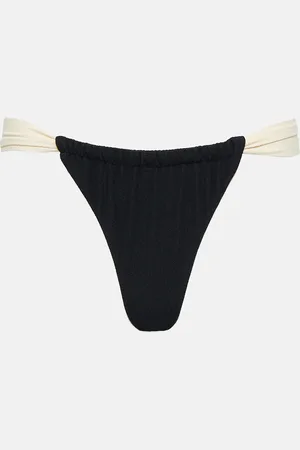 SAME Faux-suede high-leg bikini bottoms