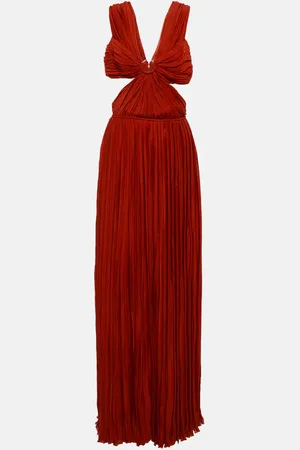 Chloé ChloÃ© Cutout pleated silk chiffon gown