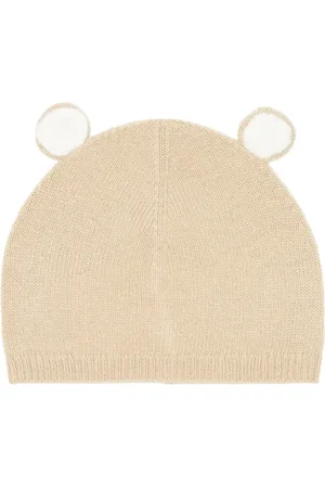Il gufo Baby teddy-ear wool knit beanie