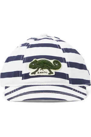 Mini Rodini Striped embroidered cotton cap