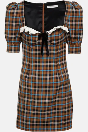 Alessandra Rich Checked wool minidress