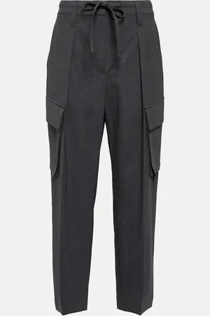 Brunello Cucinelli Mid-rise tapered wool-blend pants