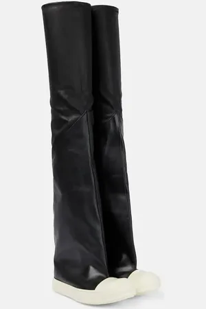 Rick Owens Oblique leather over-the-knee boots