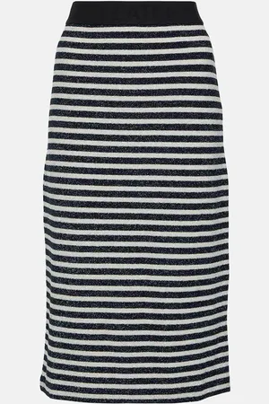 Dorothee Schumacher Endless Shimmer striped jersey midi skirt