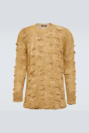 Dolce & Gabbana Re-Edition distressed silk and linen sweater