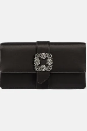 Manolo Blahnik Capri embellished satin clutch