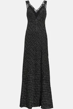 Missoni Zig-zag lace-trimmed maxi dress