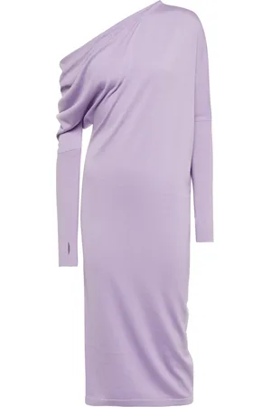 Tom Ford One-shoulder cashmere and silk midi dress
