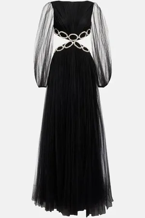 VALENTINO Embellished cutout tulle gown