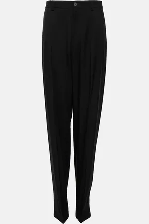 Balenciaga High-rise wool and leather pantashoes
