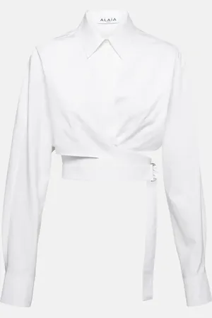 Alaïa AlaÃ¯a Cropped cotton poplin shirt