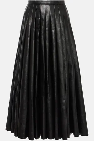 JUNYA WATANABE Pleated faux leather midi skirt