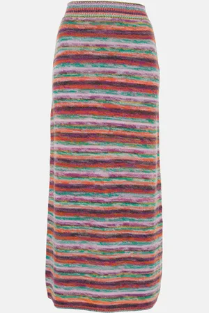 Chloé ChloÃ© High-rise wool and cashmere midi skirt