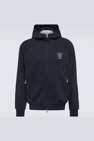 Brunello Cucinelli Cotton, silk, and cashmere hooded jacket