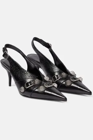 Balenciaga Cagole 70 leather slingback pumps