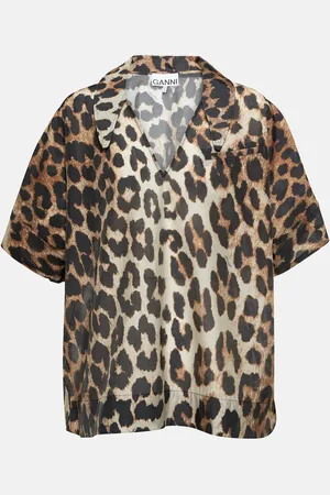 Ganni Leopard-print top