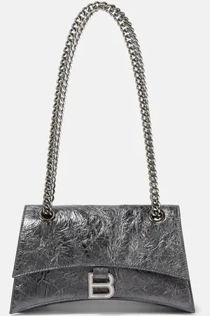 Balenciaga Crush Small metallic leather shoulder bag
