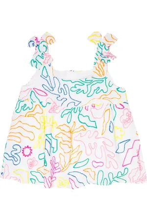 Marc Jacobs Embroidered cotton and linen top