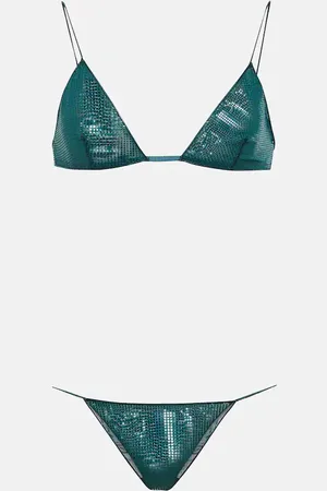 Oseree OsÃ©ree LamÃ© triangle bra and briefs set