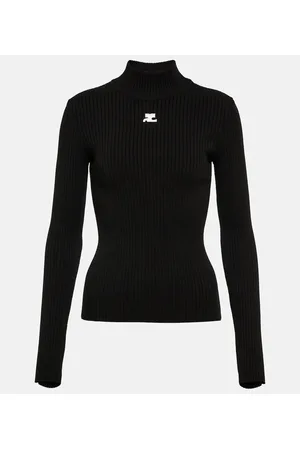 Courrèges CourrÃ¨ges Logo ribbed-knit turtleneck sweater