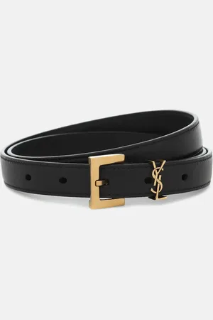 Saint Laurent Cassandre slim leather belt