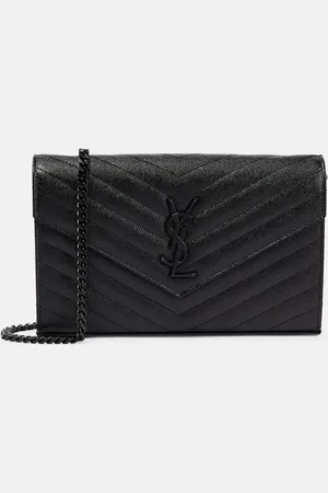 Saint Laurent Cassandre matelassÃ© leather wallet on chain