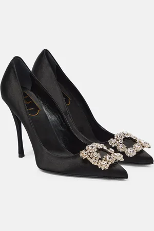 Roger Vivier Flower Strass satin pumps